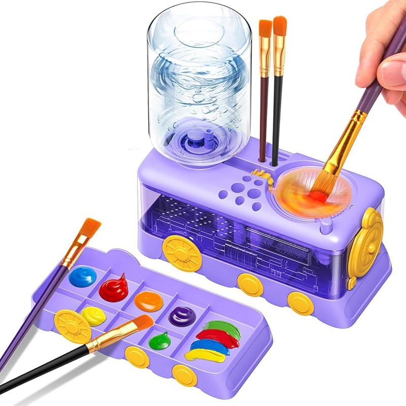 Watercolor Brush Pen - 自動水交換ブラシリンサーカップ 水彩アクリル油絵筆洗浄用 ペイントブラシウォッシャー洗浄機