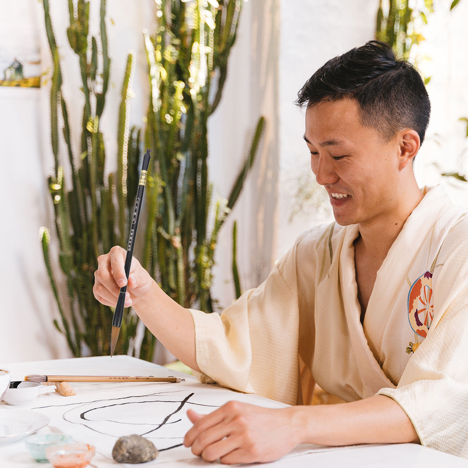 Watercolor Brush Pen - 1セット 狼毛書道筆ペン 多機能中国画筆 水彩画用スムーズ筆記具