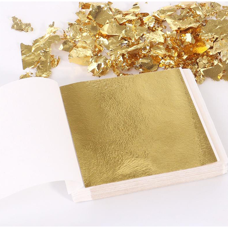 Art Craft Leaves - 200枚入り金箔シート、金箔模造金箔DIYネイルアートペイント金箔クラフト装飾樹脂キャンドル用