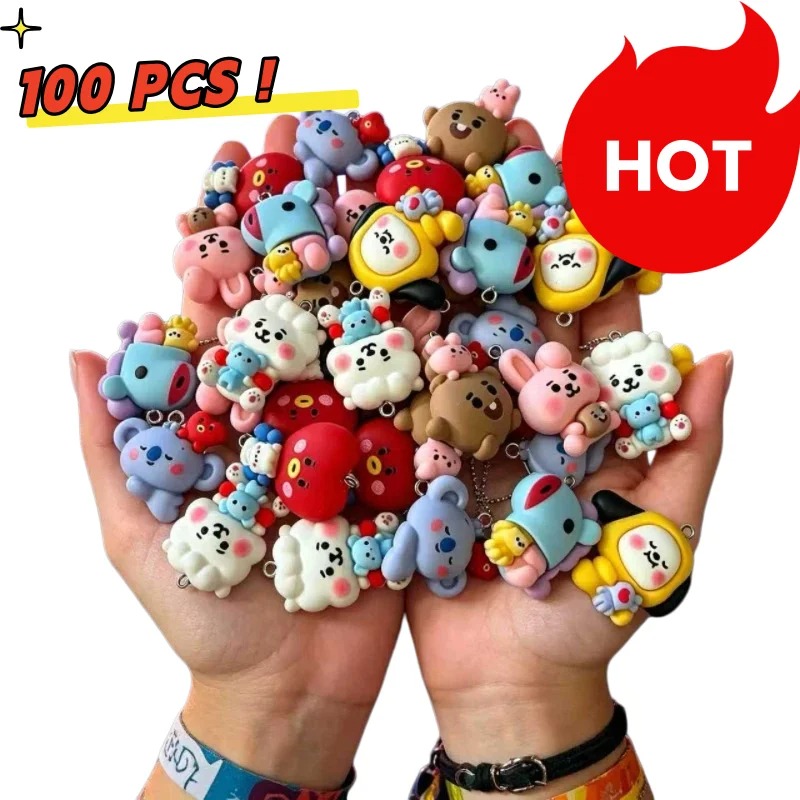 Art Craft Making - 7 個 BT21 樹脂漫画チャーム DIY アクセサリークラフト用品ジュエリー作成用イヤリングネックレスブレスレットペンダント電話デコ