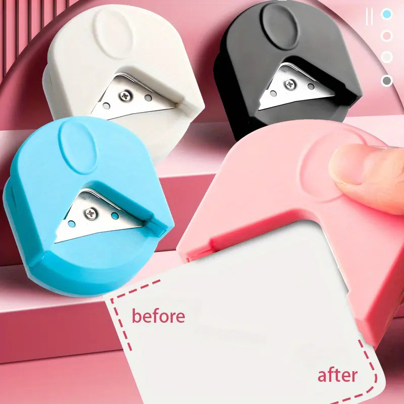 Art Craft Tools - ポータブルコーナーラウンダーパンチ、r4ペーパートリマー、切断用カッター、DIYカード、写真穴角度、スクラップブック、オフィスクラフトツール、1個、4個