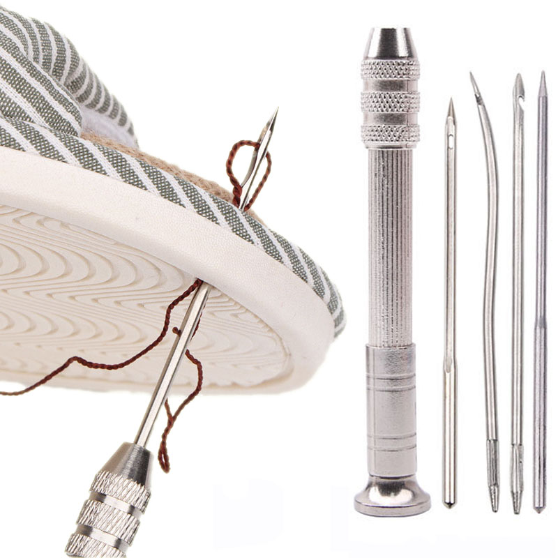 Punch Needle Kit - 革縫製千枚通しセット交換可能な多機能靴修理ツールキットパンチステッチ針 DIY 縫製レザークラフト