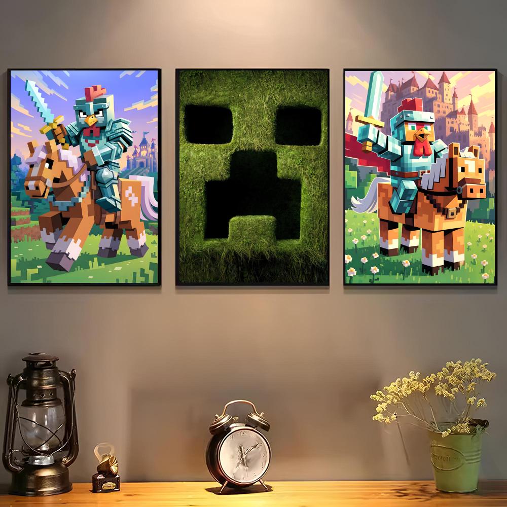 Art Craft Game - ゲーム Mine-c-crafts ポスター自己粘着アート防水紙ステッカーコーヒーハウスバールーム壁装飾