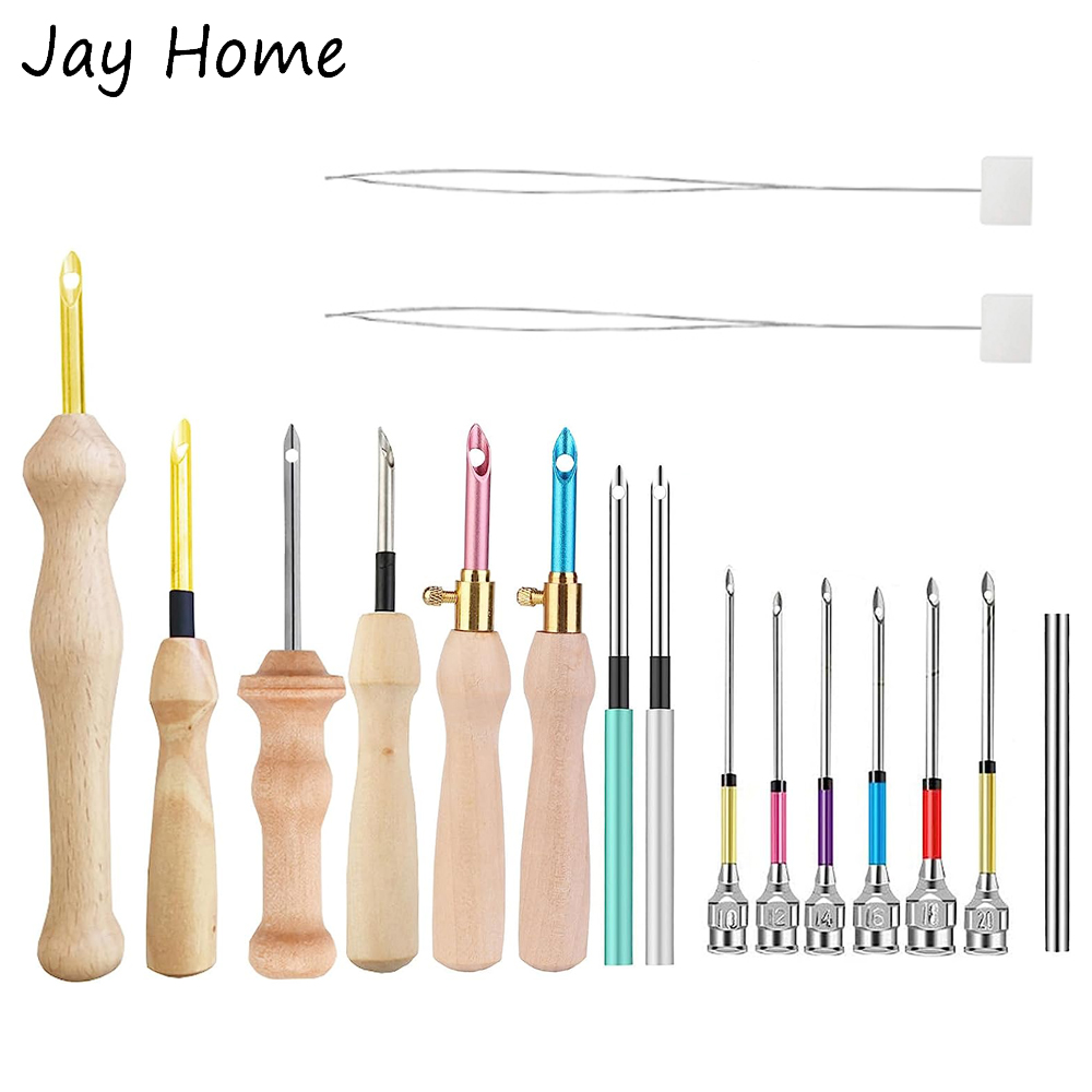 Punch Needle Kit - パンチニードルキット 木製刺繍ペン パンチニードルセット DIYクラフトステッチアップリケ装飾ラグ作成キット DIYキット