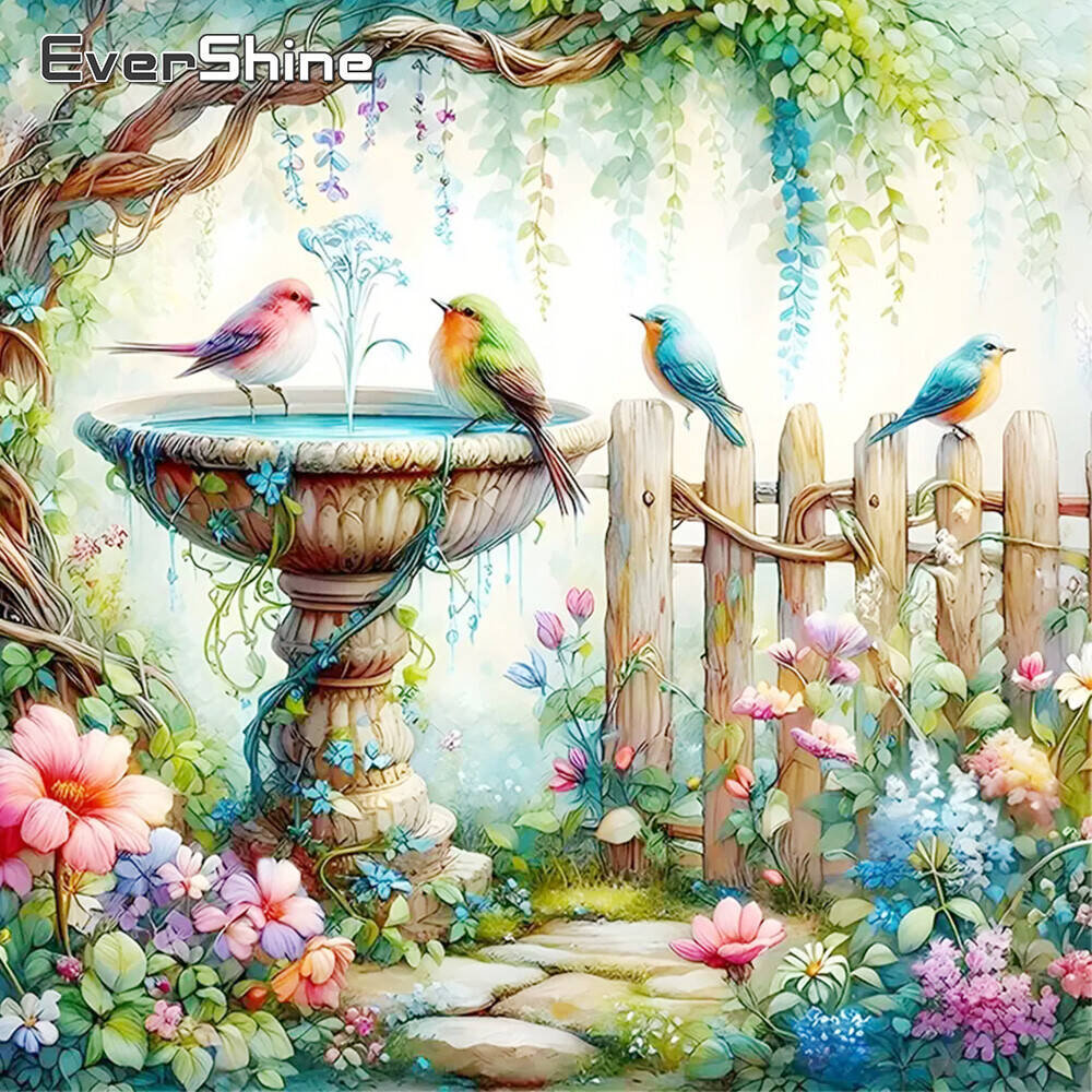 Art Craft Hobbies - Evershine 風景ダイヤモンドモザイク鳥初心者に適した花の絵の庭フルスクエアラウンド芸術工芸子供の趣味