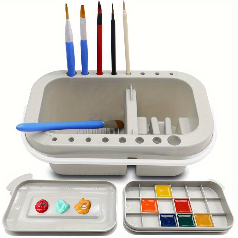 3-in-1ペイントブラシクリーナーバスケット（パレット＆蓋 - Watercolor Brush Pen のレビューと価格