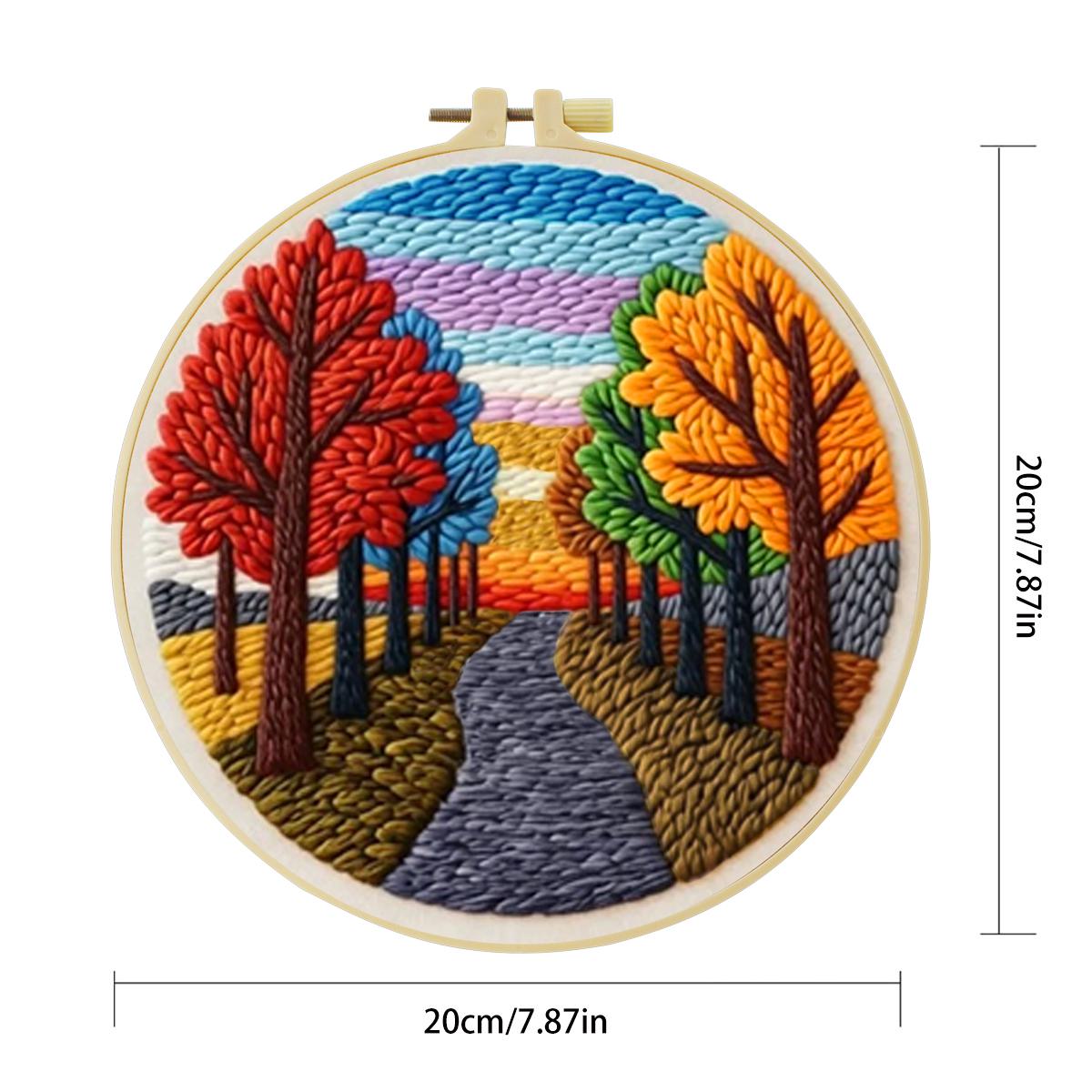 20X20CM/7.87インチ 風景画 パンチニードル刺繍セ - Punch Needle Kit のレビューと価格