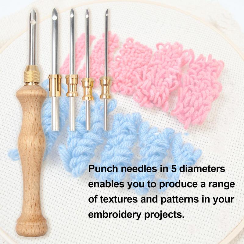 パンチニードルマジック刺繍ペンキット針敷物フックツールコンプ - Punch Needle Kit のレビューと価格