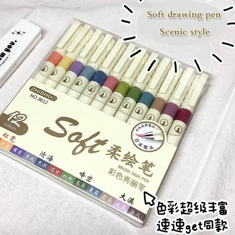 24/3 色ヴィンテージ水彩レタリングアートマーカー描画ペン - Watercolor Brush Pen のレビューと価格
