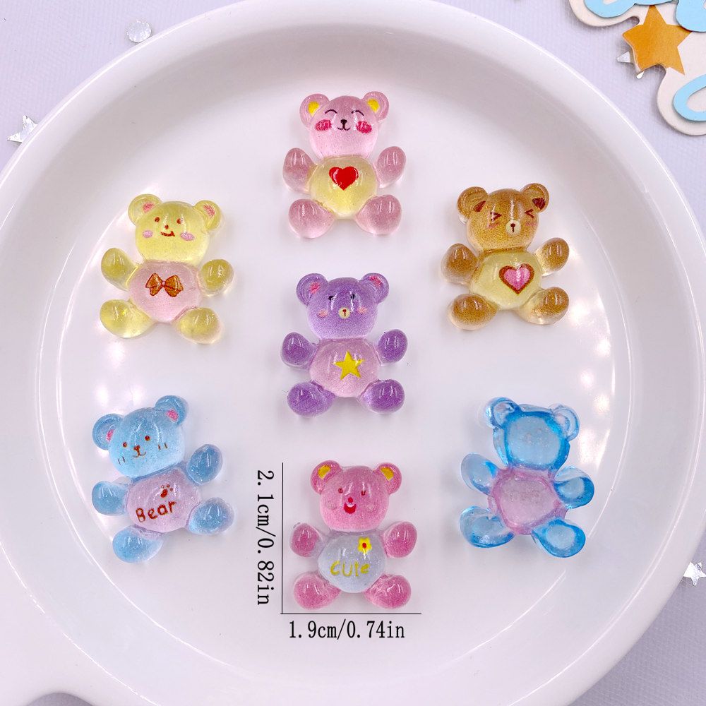 20 個樹脂グリッターかわいいカラフルなミニラブベア置物フラ - Tv Art And Craft のレビューと価格