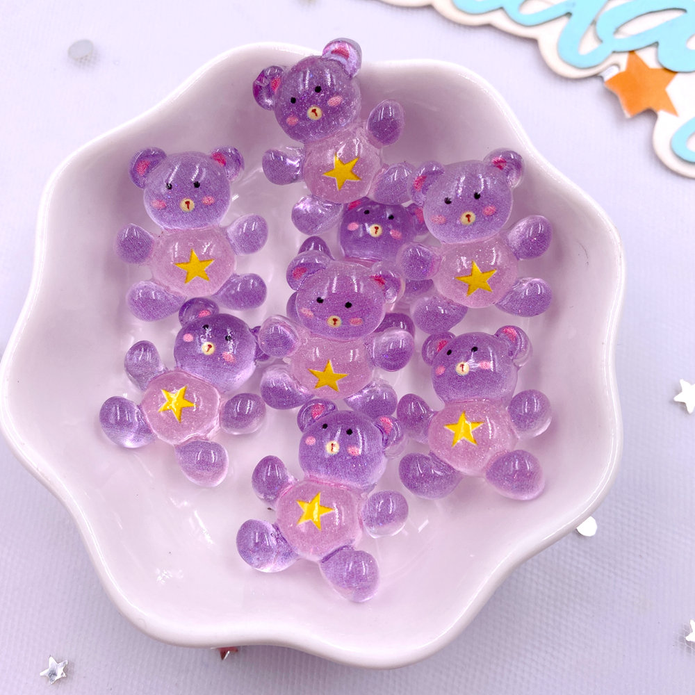 20 個樹脂グリッターかわいいカラフルなミニラブベア置物フラ - Tv Art And Craft のレビューと価格