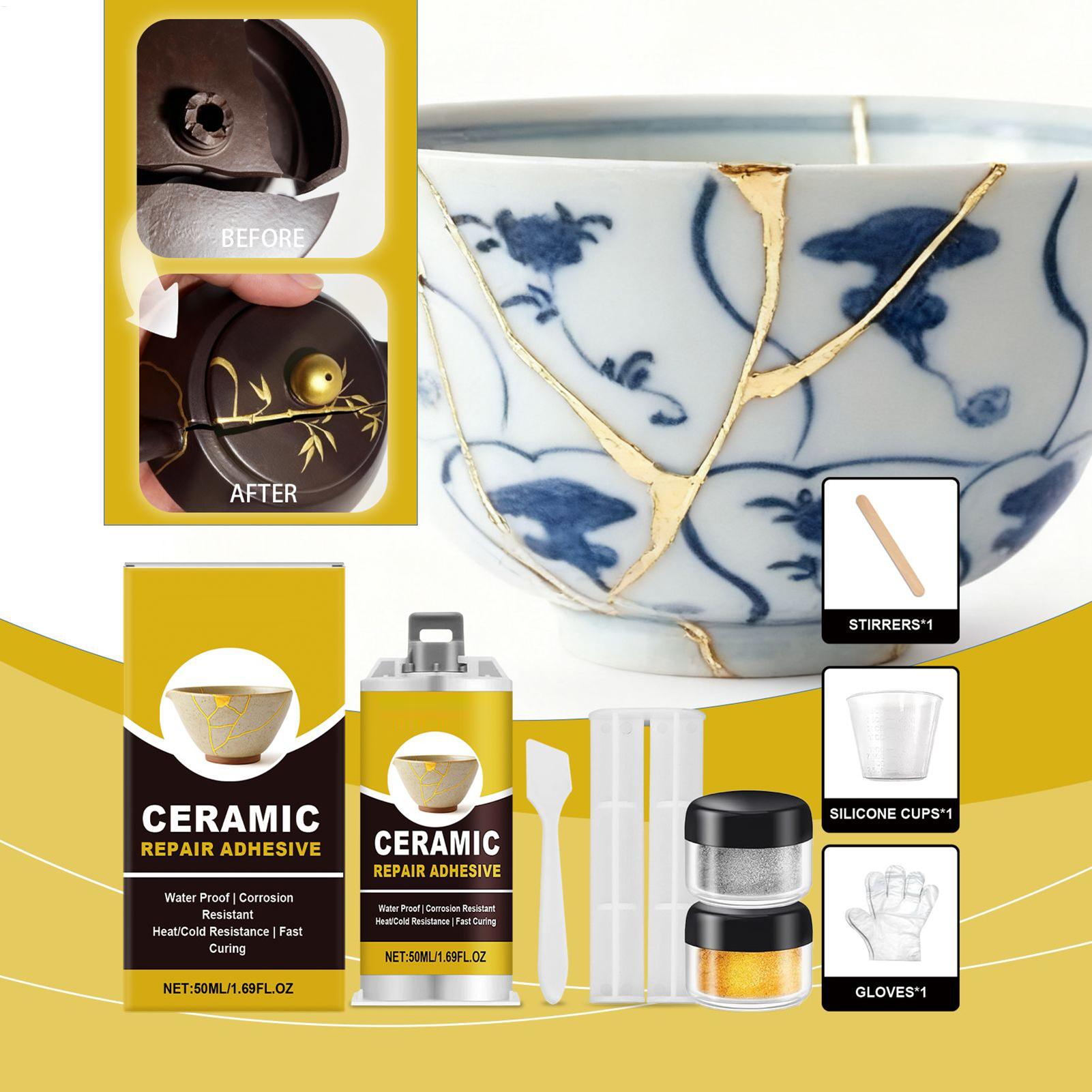 金塗り補修キット ゴールドセラミック接着剤 食品安全接着剤  - Art Craft Workshop のレビューと価格