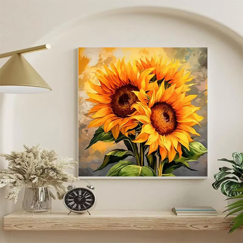ひまわり油絵セット、手作りDIY大人用ホームデコレーション絵 - Tv Art And Craft のレビューと価格