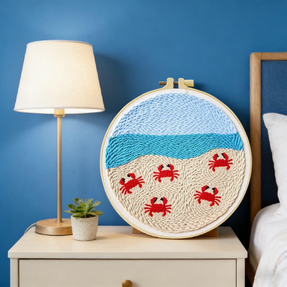 20X20CM/7.87インチ 動物 - カニ パンチニード - Punch Needle Kit のレビューと価格
