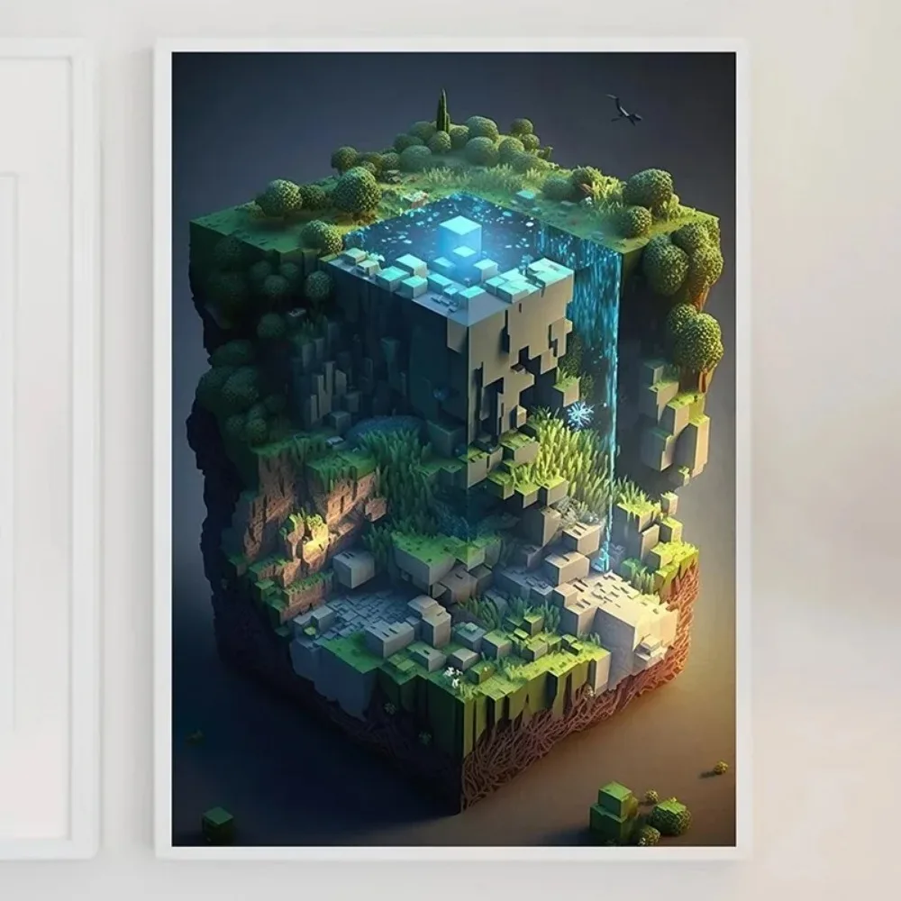 マインゲームピクセルクラフト風景キャンバスリビングルームゲー - Art Craft Game のレビューと価格