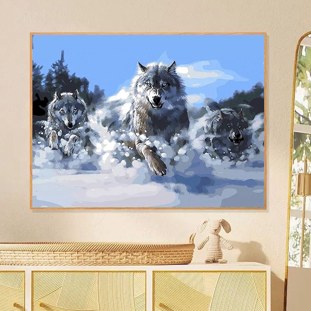 数字による絵画オオカミ油絵大人のための DIY クラフトキッ - Art Craft Picture のレビューと価格