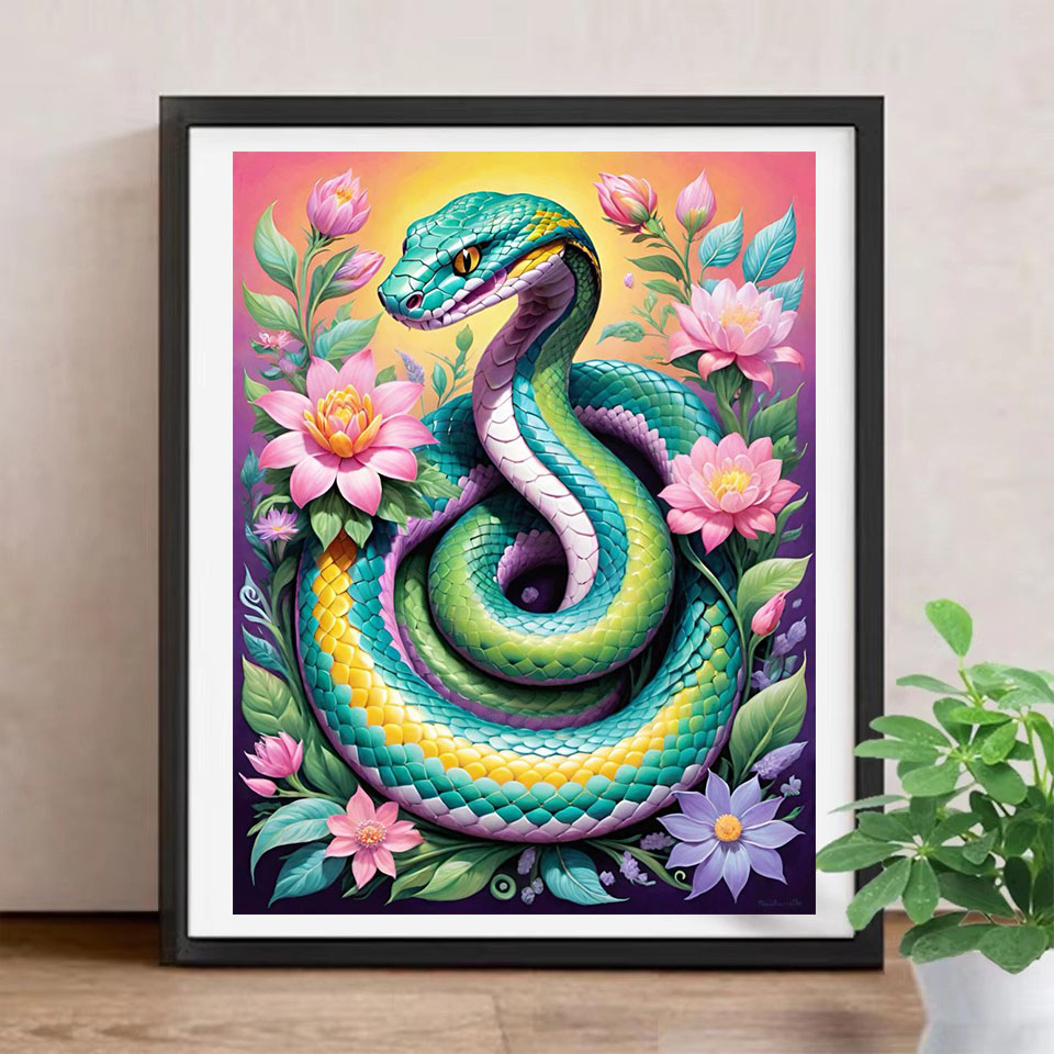 動物のダイヤモンド絵画,ヘビ,正方形のダイヤモンドモザイク, - Art Craft Hobbies のレビューと価格