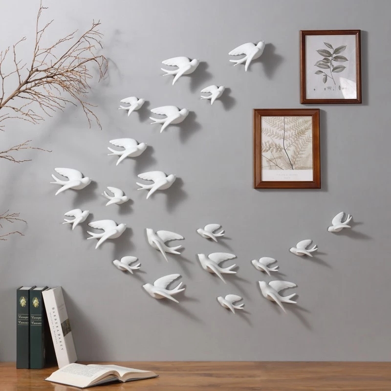 クリエイティブなセラミックの鳥の壁掛け,3D壁画,芸術的な装 - Art Craft Background のレビューと価格
