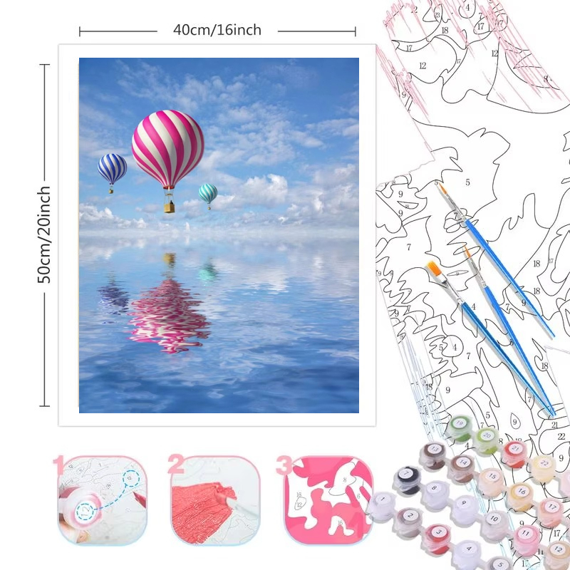 数字で描くキャンバス絵画キット 海辺の風景 DIYアート ア - Tv Art And Craft のレビューと価格