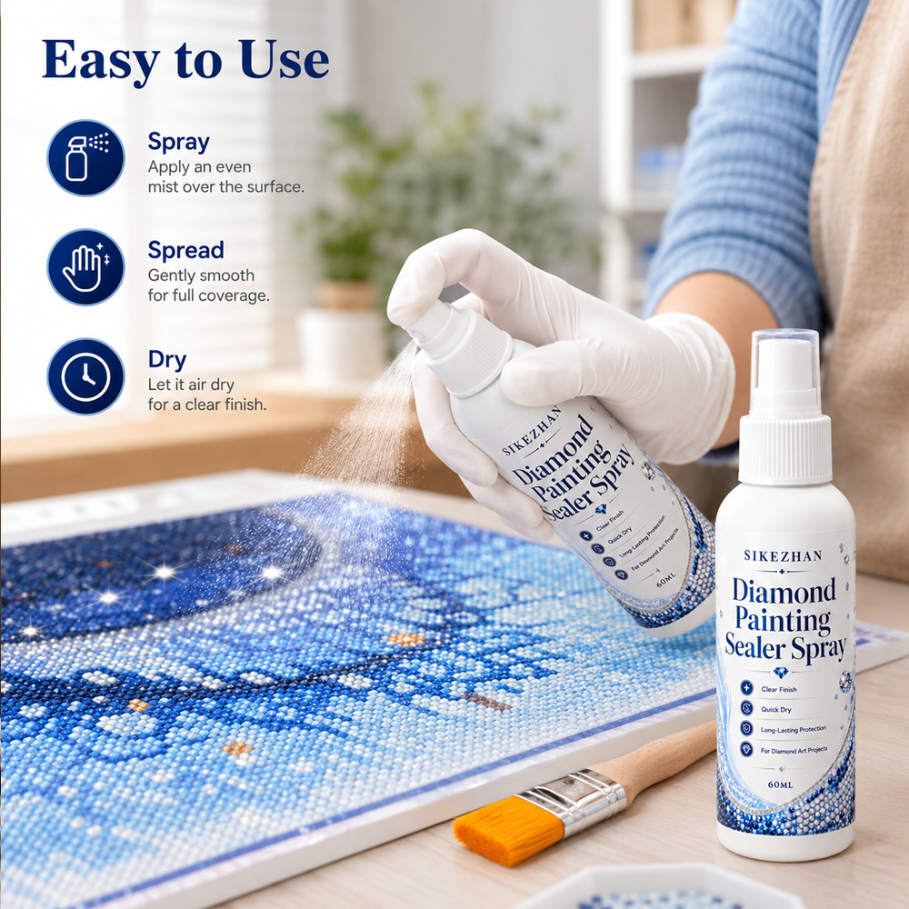 SIKEZHAN 3パック ダイヤモンドペインティングシーラ - Art Craft Picture のレビューと価格
