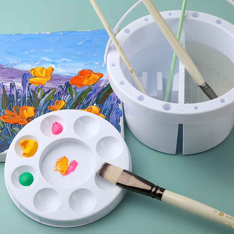 3イン1 ブラシウォッシャーバケツ パレット蓋付き 絵画用ブ - Watercolor Brush Pen のレビューと価格