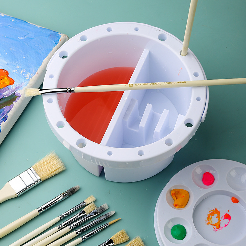 3イン1 ブラシウォッシャーバケツ パレット蓋付き 絵画用ブ - Watercolor Brush Pen のレビューと価格