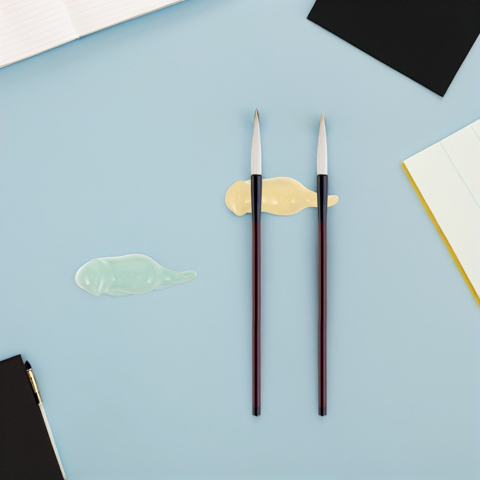 6 個の磁器書道ブラシレスト猫の形のセラミック絵画ホルダーデ - Watercolor Brush Pen のレビューと価格