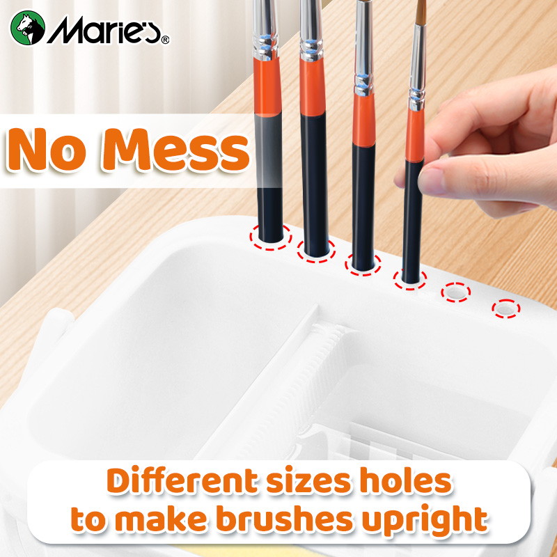Marie's-ふた付きの白いペイントブラシクリーナーウォッ - Watercolor Brush Pen のレビューと価格