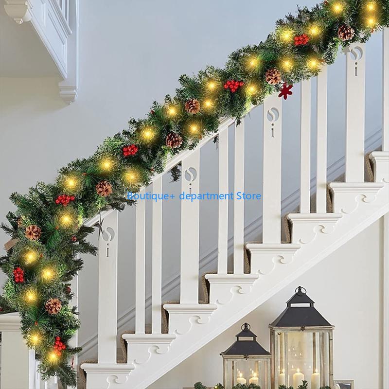 E1PD クリスマスガーランド LED ライト人工松葉ベリー - Art Craft Background のレビューと価格