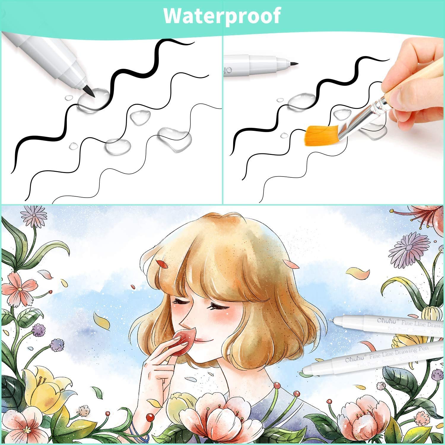 Ohuhu マイクロペン ファインライナー 描画ペン 8 パ - Copic Marker Sketch のレビューと価格