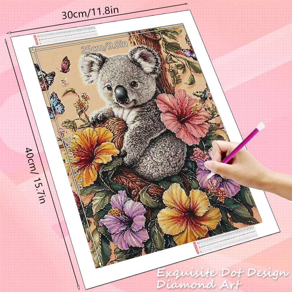 HUACAN ダイヤモンドアート コアラ 動物 花 フルキッ - Art Craft Hobbies のレビューと価格