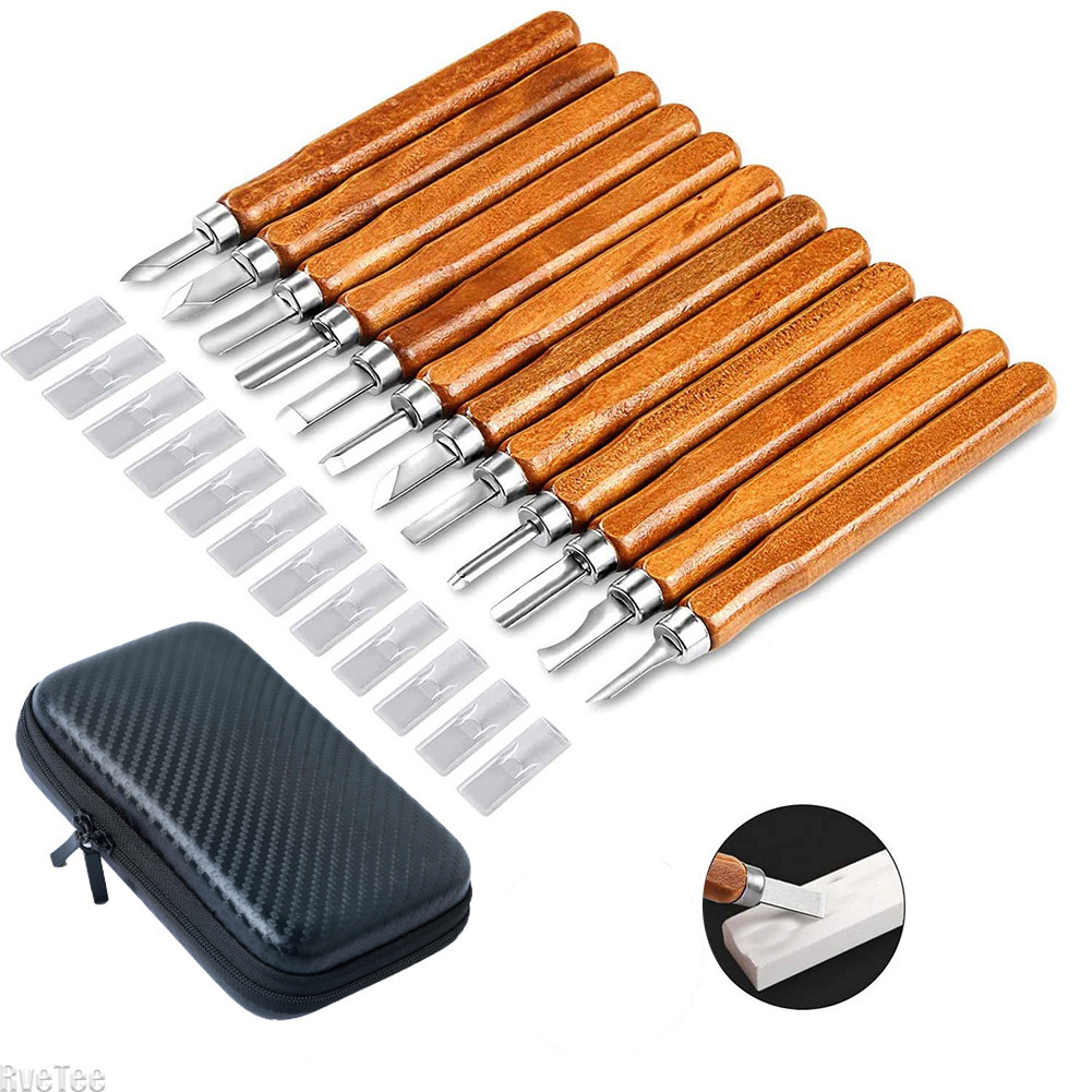 12個入りSK2木工彫刻ツールセット、木製ハンドル付きアート - Art Craft Tools のレビューと価格