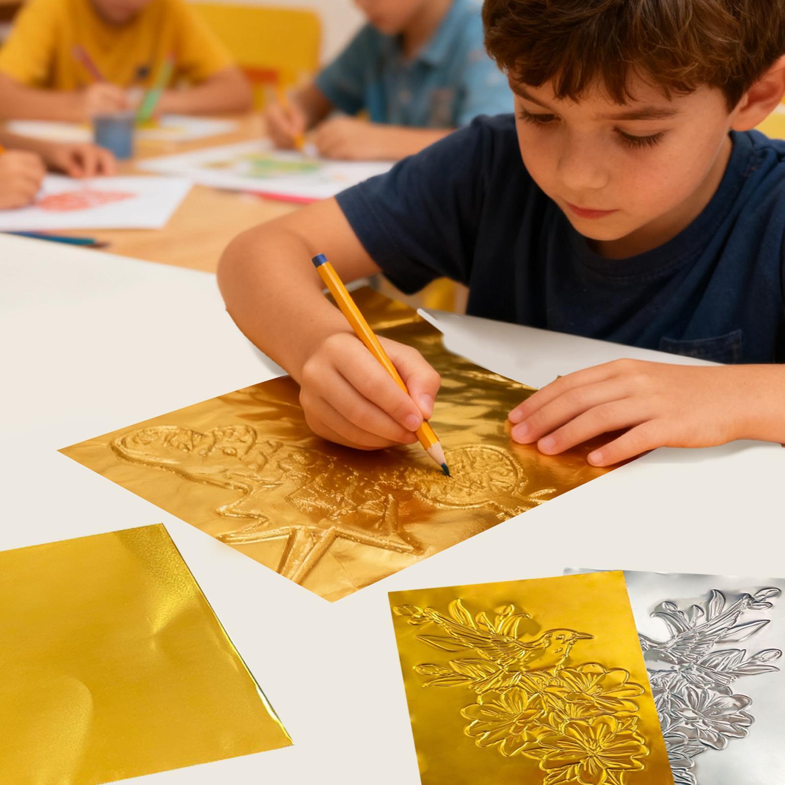工芸用箔紙 100 枚光沢のあるアルミニウム金属箔紙アートプ - Art Craft Tools のレビューと価格